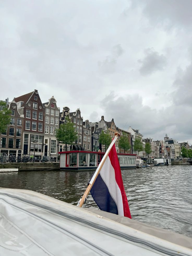 Amsterdam canal houses seen from the water