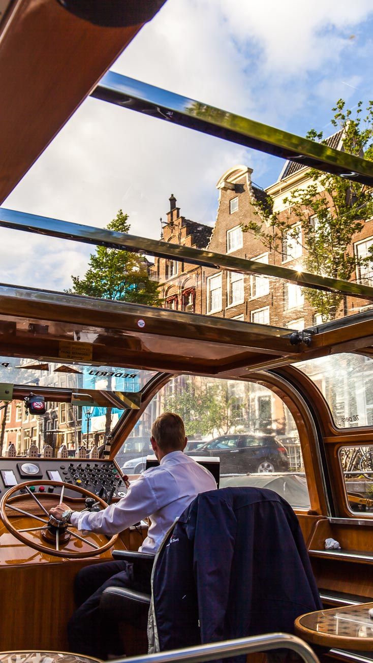 View from a classic Amsterdam canal boat